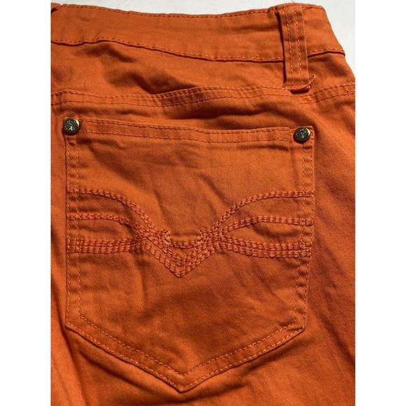 New Directions Weekend Orange Cropped/Capri Womens 10 Stretch Straight Cuffed - Picture 6 of 8